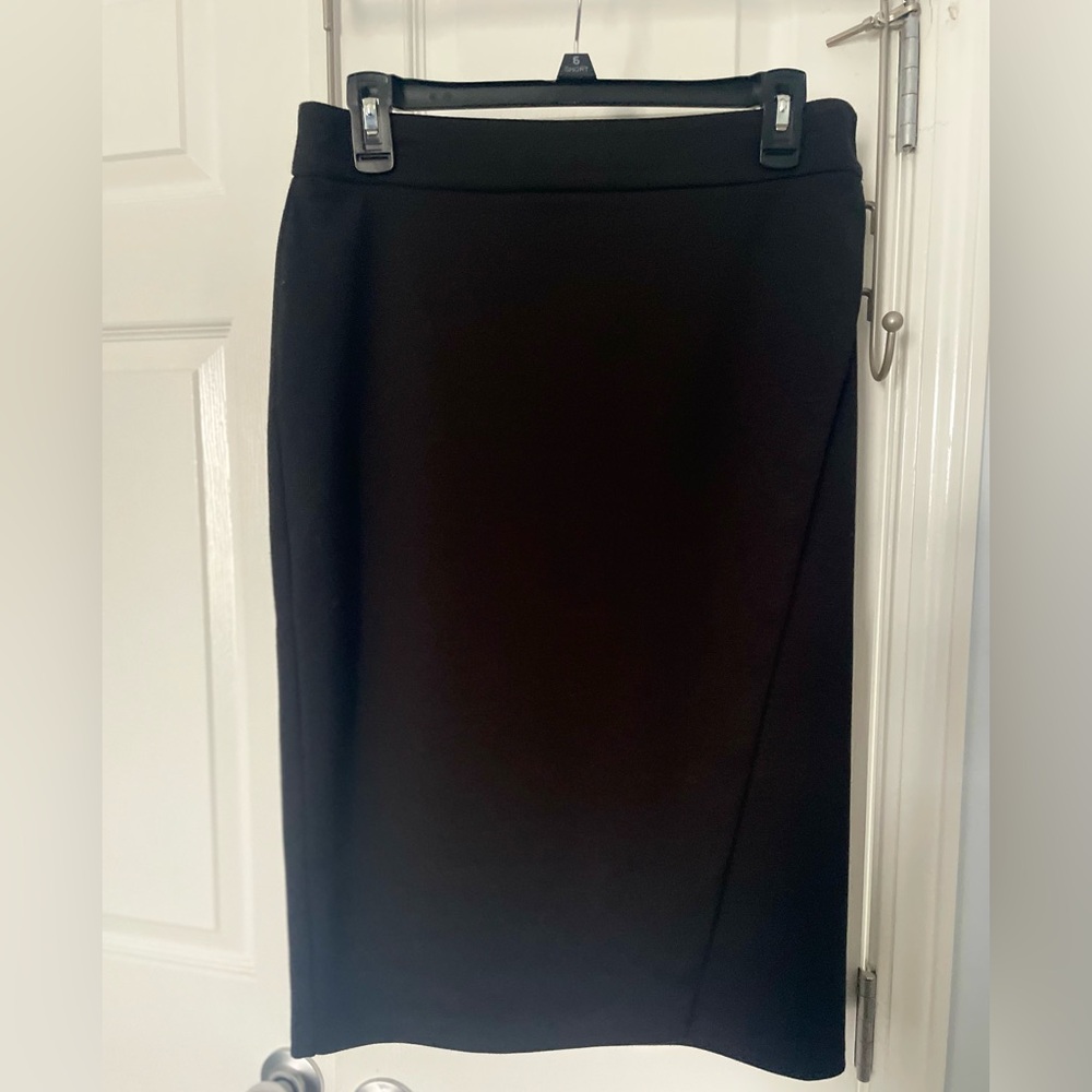 Black stretch knit wrap skirt, size 6